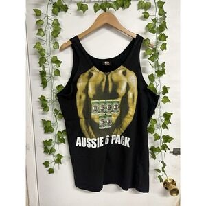 Victoria Bitter VB Tank Top Sz‎ L Beer Aussie 6 Pack Muscles Abs Australian Made